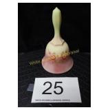 Fenton Burmese Glass Bell w/Handpainted Roses