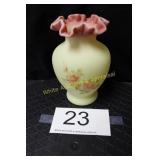 Fenton Burmese Ruffled Rim Vase