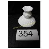 Fenton White Milk Glass Hobnail Candlestick (1)