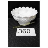Fenton White Milk Glass Hobnail Candle Holder