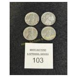 4 "P" Steel 1943 Lincoln Cents