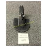 Ring - Vintage - Hematite - 10K White Gold Marked