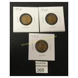 (3) Lincoln Cents - 1911 "D", 1919 "P", 1916 "D"
