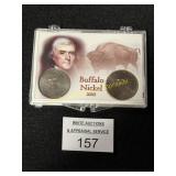 2 Uncirculated US Nickels in Holder