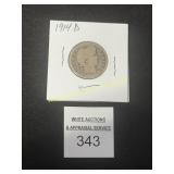 1914 "D" Barber Quarter - 90% Silver