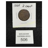 US - 1864 2 Cent Coin