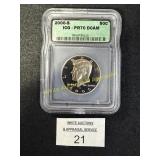 2000 S Kennedy Half Dollar Graded PR70 DCAM