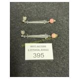 Earrings - Dangling Rhodochrosite - .925 Marked