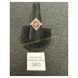 Ring - Art Deco - Garnet - .925 Marked Sterling