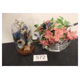 Floral Cloche & Decorative Arrangement