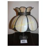 Slag Glass Tulip Style Table Lamp