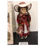 Vtg. Porcelain Girl Doll w/Braids