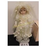 Vinyl Wedding Bride Doll w/Lace Vail