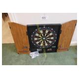 Electronic Dartboard in Woodgrain Cabinet