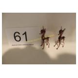 Pair of Hand Blown Smoke Glass Deer Fawns