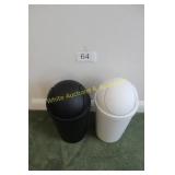 Pair of Umbra-Style Swing Top Waste Bins