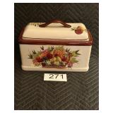 Vtg. Glazed Ceramic Bread Box