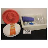(8) Nordic Ware Microwave Platters & Plate Holders