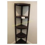 5 Tier Black Plastic Corner Shelving