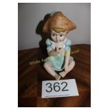 Seated Bisque Porcelain Baby in a Tricorn Hat