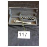 Vtg. Craftsman 3/8" Socket Set w/Case