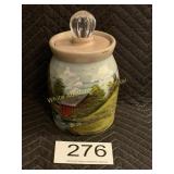 Hand Painted Ceramic Crock by W. Ames