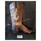 Rustic Folk Art Metal Boot w/Spur