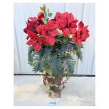 Large Amaryllis Bouquet in Metal Vase