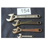 Adjustable Wrenches - (4) Various Sizes