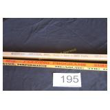 2) Vintage Wooden Advertising Yardsticks