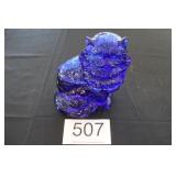 Cobalt Blue Glass Cat