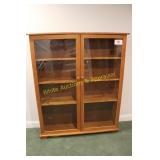 Modern Dbl. Door Glass Front Bookcase Cabinet