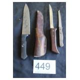 Assorted Fixed Blade Knife w/leather shield