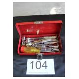 Vtg. 1/4" Drive Set in Red Metal Box
