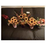 Lot of (5) Nice Floral Arrangements in Vases/Pots