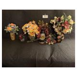 Lot of (6) Floral Arrangements
