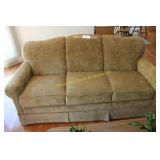 Gold Textured Fabric 3 Cushion Sofa