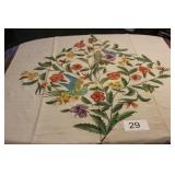 Table Cloth Painted "Birds & Flowers"