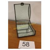Vtg. Curved Pressed Gass Trinket Box