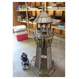 Wood Lighthouse & Sea Captain Statue Set