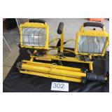 Dual Head Halogen Work Light w/Tripod Stand