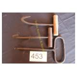 (3) Vintage Hay Hooks