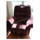 Oversized Plush Burgundy Upholstered Recliner