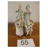 Handpainted Porcelain Courting Couple Set