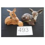 (2) Ceramic Deer Figurines