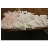 (3) Vintage Lace Trimmed Infant/Doll Dresses