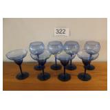 Cobalt & Light Blue Stemware Set of 8