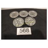 (5) Asstd. Pressed Glass Coasters