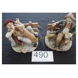 Pair of Handpainted Bisque Figurines