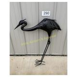 Black Metal Crane Sculpture - Outdoor Use